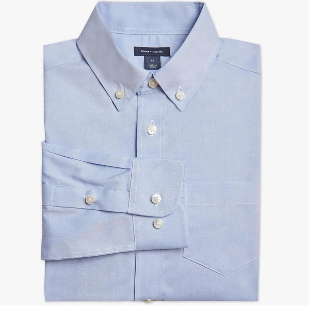 Tommy Hilfiger Boy's Oxford Long Sleeve Dress Shirt Size 12